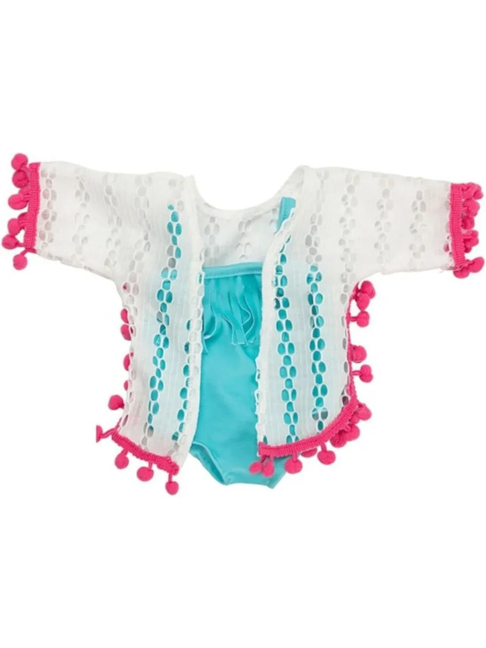 18 Inch Doll Swimming Outfit Set - Swimsuit, Hat, Sunglasses, Handbag & Ring